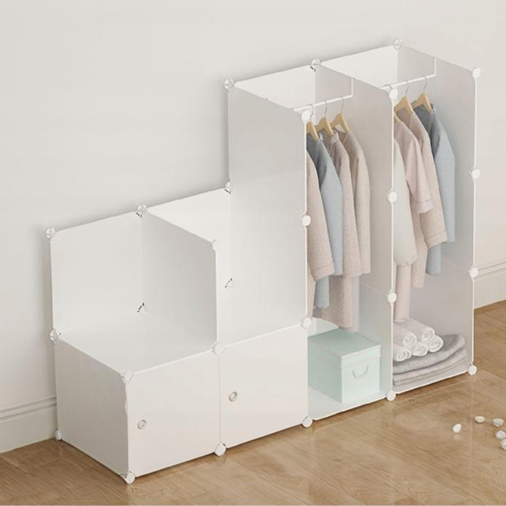 Armoire modulable et pliable 183 x 147 x 47 cm avec structure en métal – solution de rangement pratique pour les petits espaces