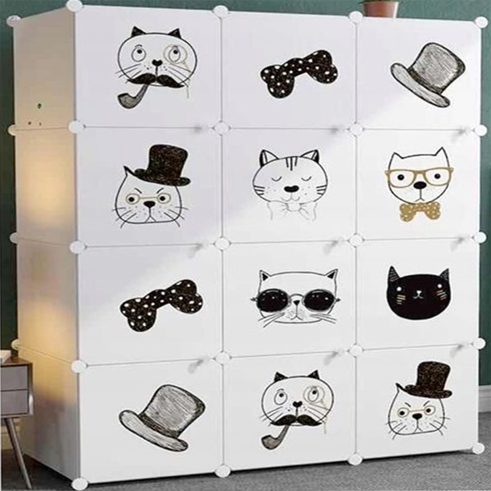 Armoire modulaire pliable avec étagères imperméables – 147 × 111 × 37 cm, solution de mobilier légère et pratique.