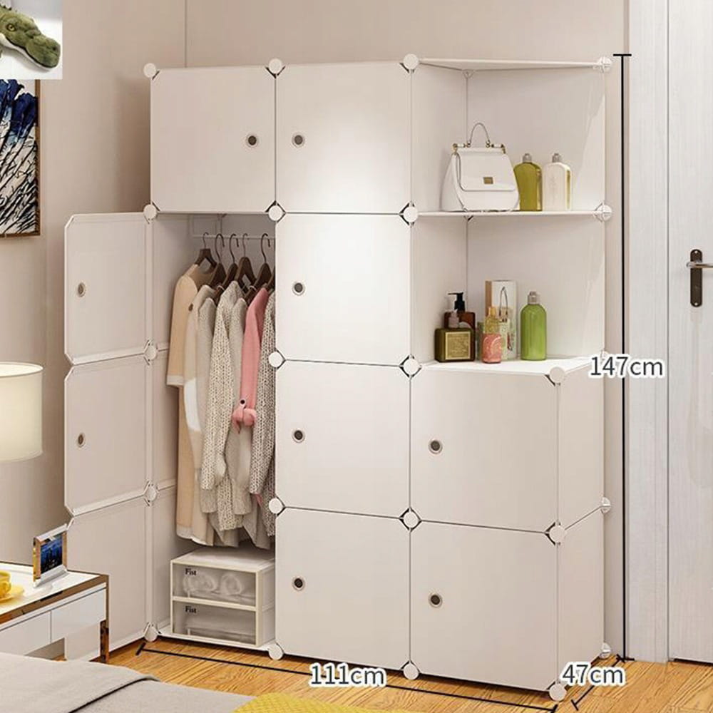 Armoire pliante 147 x 111 x 47 cm – idéale pour les petits espaces, montage rapide.