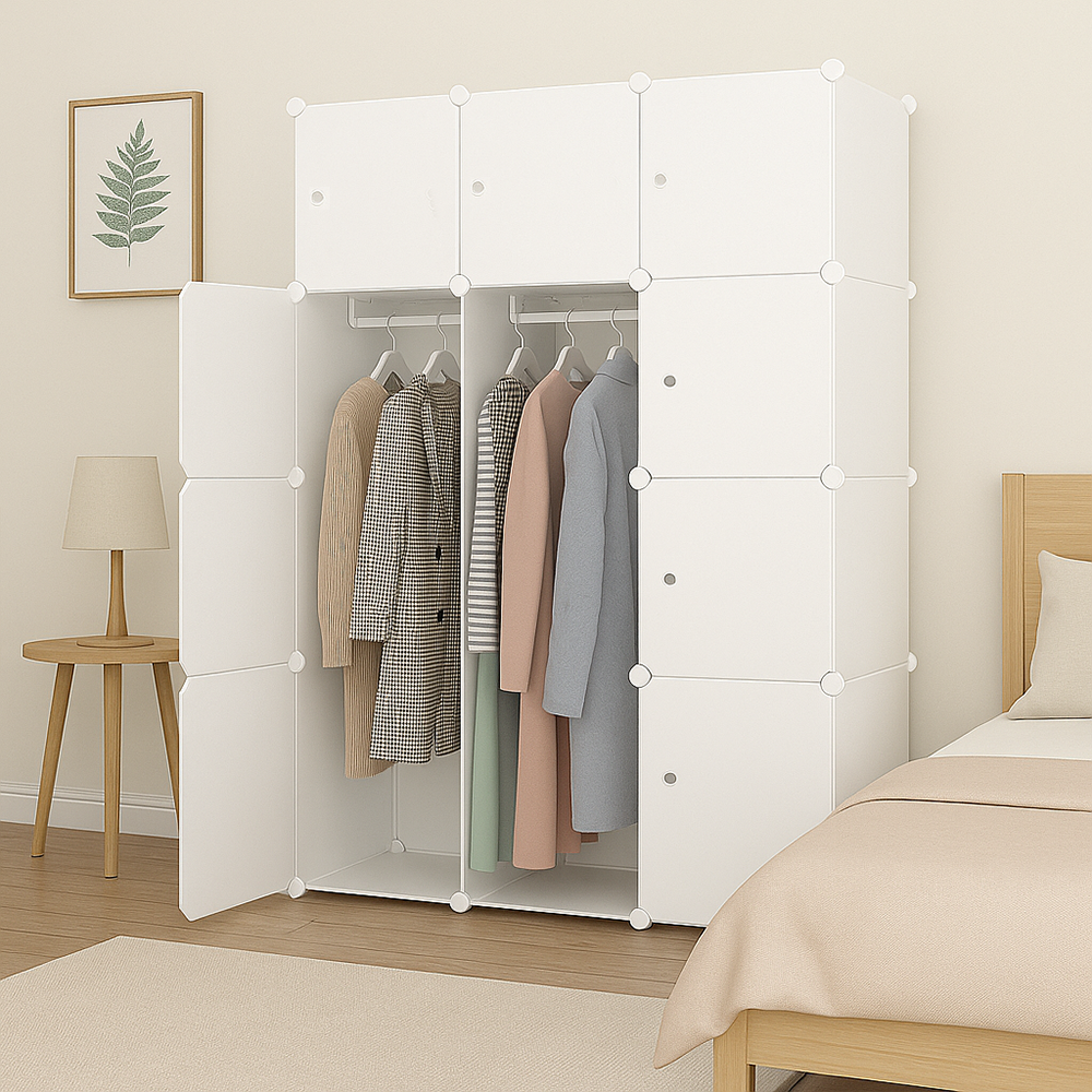 Armoire modulable et pliable 147 x 111 x 47 cm – légère, résistante à l’eau, idéale pour les petits espaces