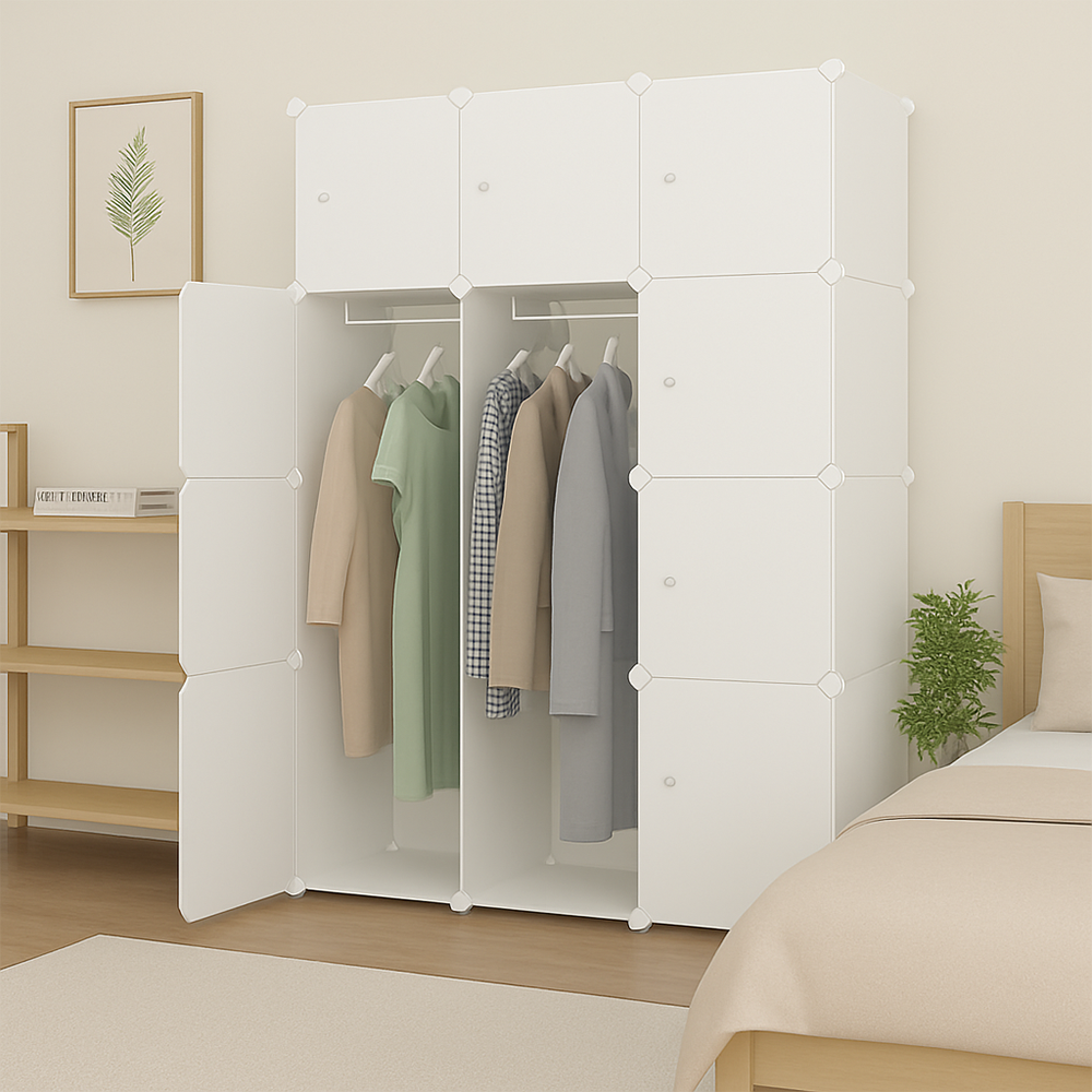 Armoire modulable et pliable 147 x 111 x 47 cm – légère, résistante à l’eau, idéale pour les petits espaces