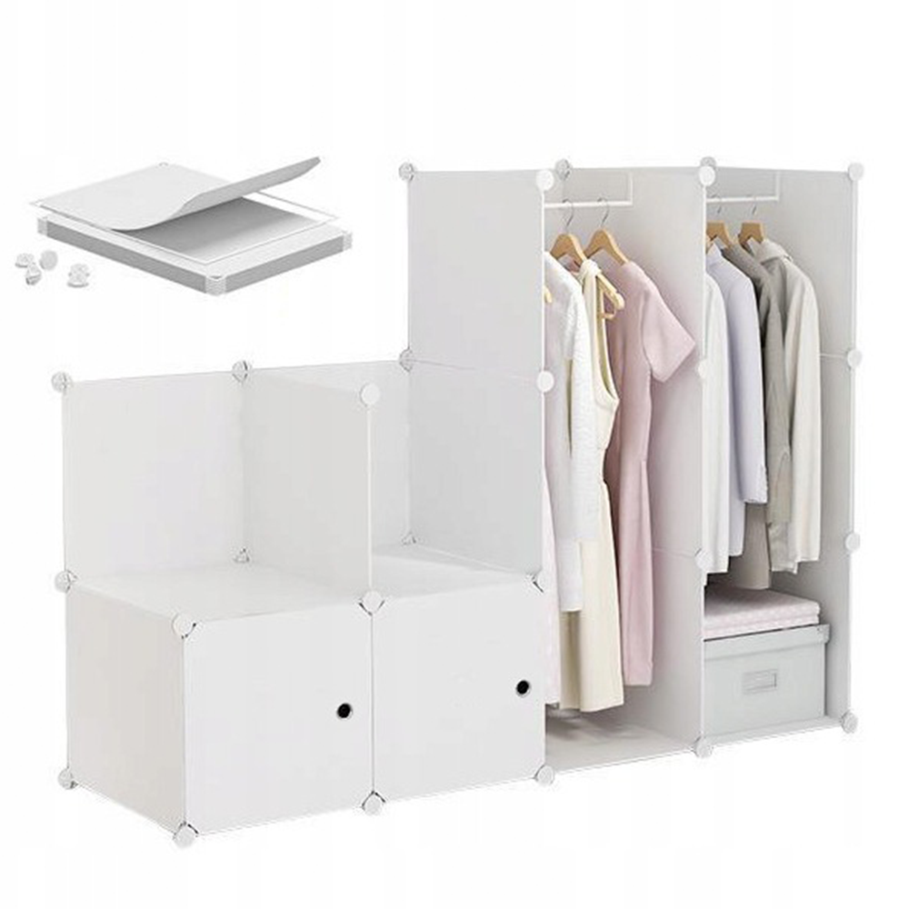 Armoire XL modulable – blanche, spacieuse, idéale pour toute chambre à coucher