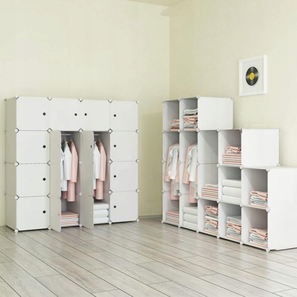 Armoire XL modulable – blanche, spacieuse, idéale pour toute chambre à coucher