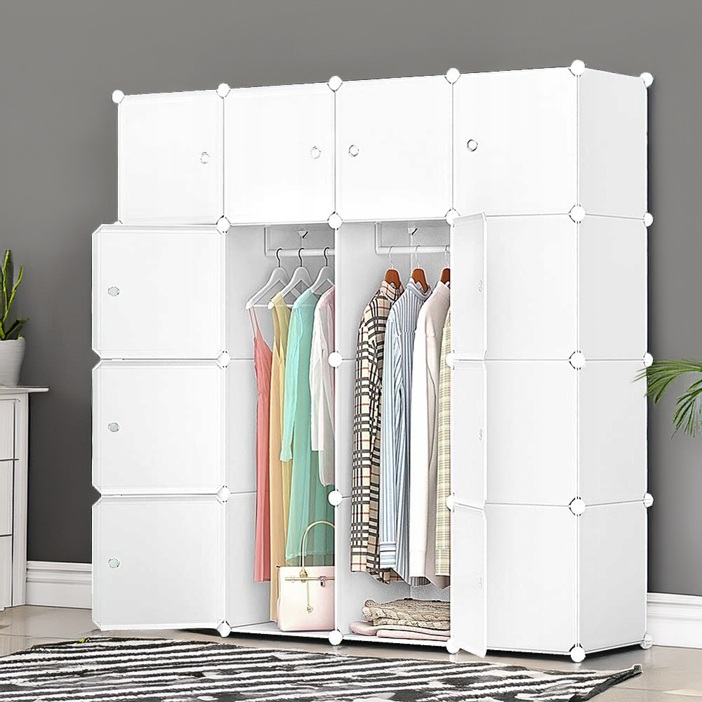 Armoire XL modulable – blanche, spacieuse, idéale pour toute chambre à coucher