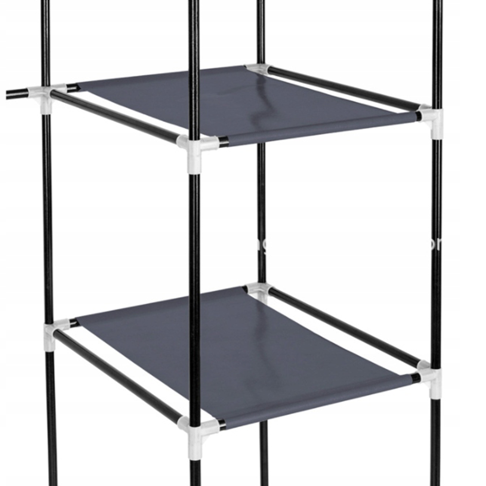 Armoire textile modulable 170 x 45 x 175 cm avec 14 étagères et 2 tringles – grande armoire-penderie avec structure en métal