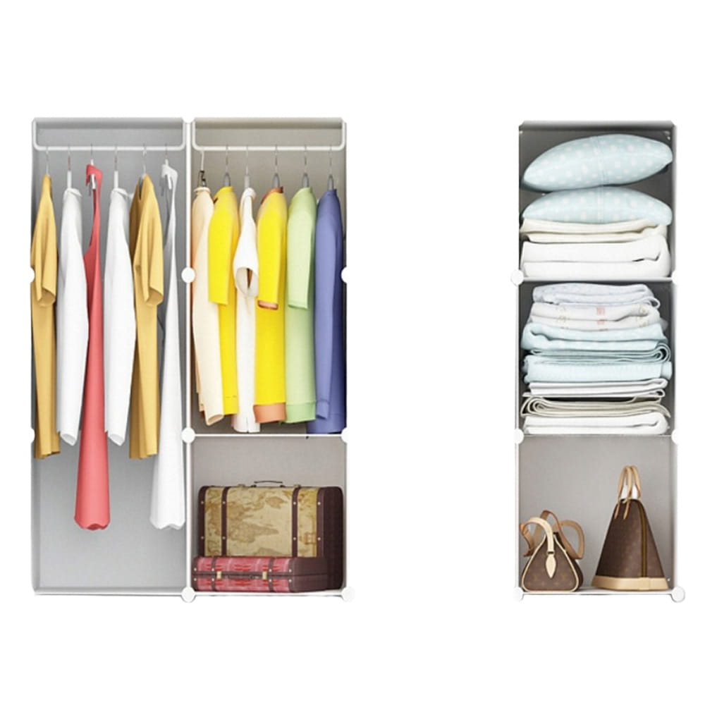 Armoire modulaire en plastique – pour le rangement des vêtements, chaussures et jouets, 110x147x47 cm