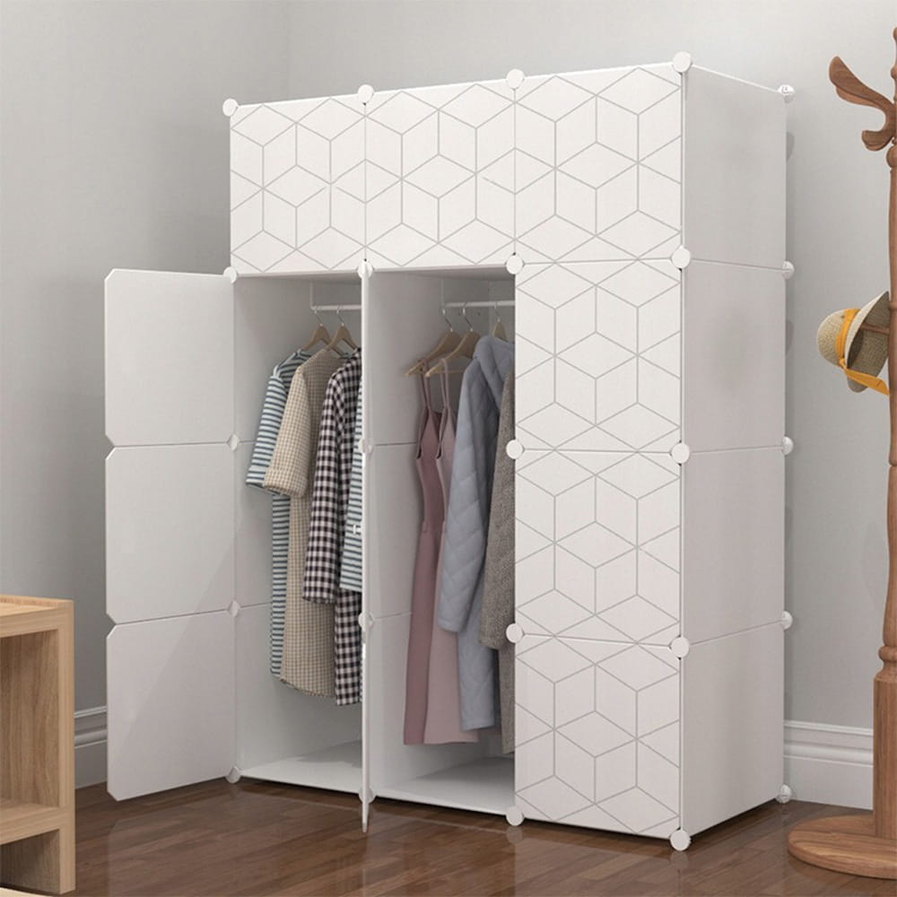 Armoire modulaire en plastique – pour le rangement des vêtements, chaussures et jouets, 110x147x47 cm