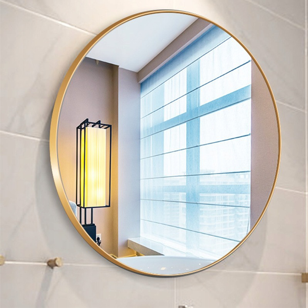 Miroir rond avec cadre doré, 60 cm – design élégant pour la chambre, le salon ou la salle de bain
