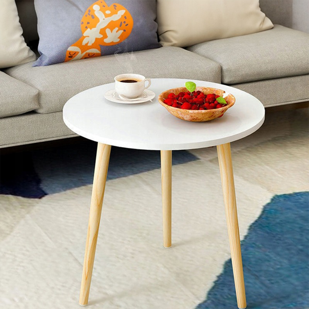 Table ronde blanche 60x52 cm – Design moderne et compact pour l’intérieur