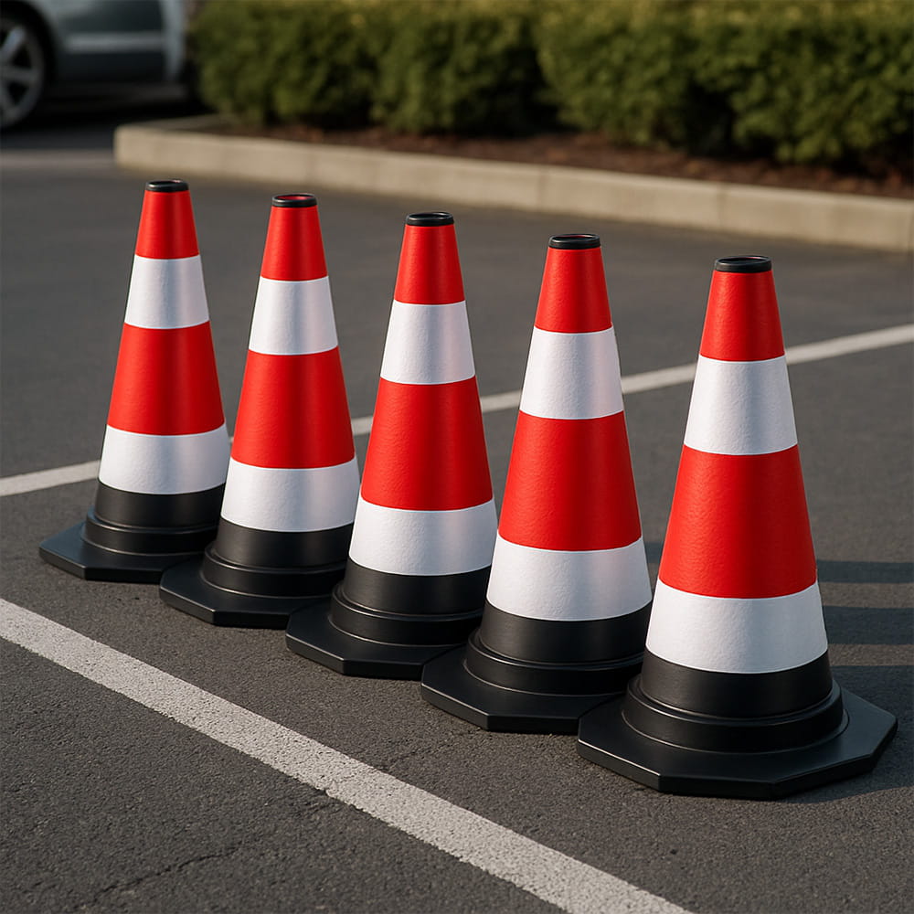 Lot de 10 cônes de signalisation flexibles et réfléchissants – 40 cm – Délimitation sécurisée des zones de circulation et de chantier