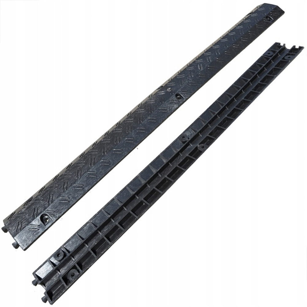 Ensemble de 3 rampes passe-câbles – 100 x 10 x 2 cm – protection robuste pour câbles extérieurs