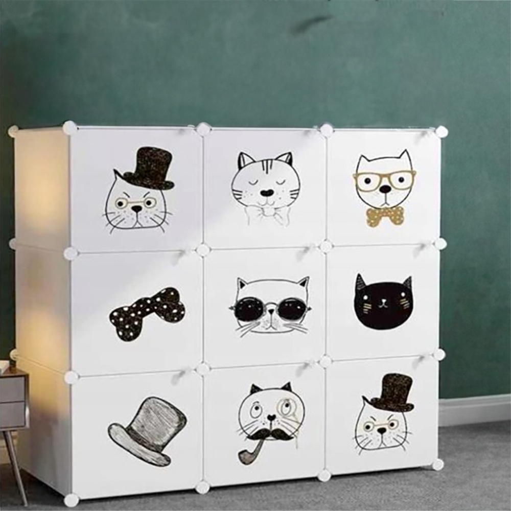 Armoire modulable pliable pour enfants – 111x111x37 cm – légère, colorée, imperméable