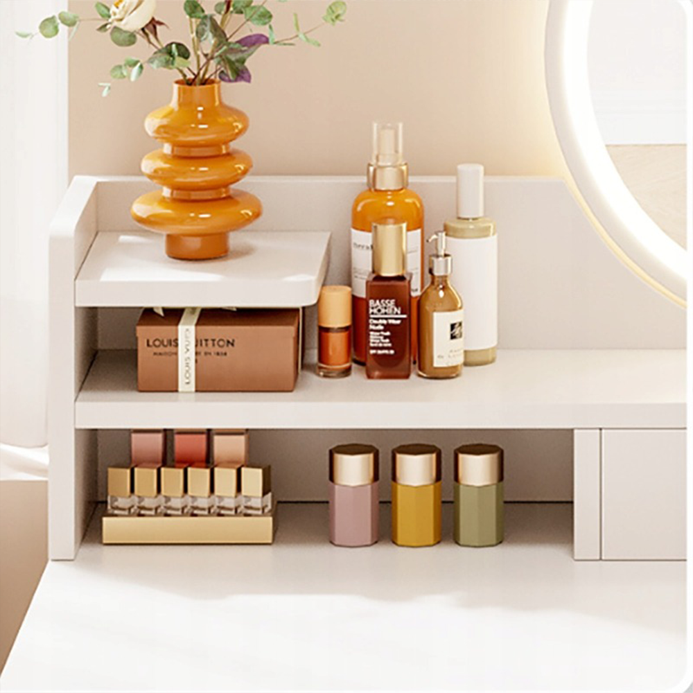 Coiffeuse blanche avec miroir 80x40x125,5 cm – Élégance et fonctionnalité pour la chambre à coucher