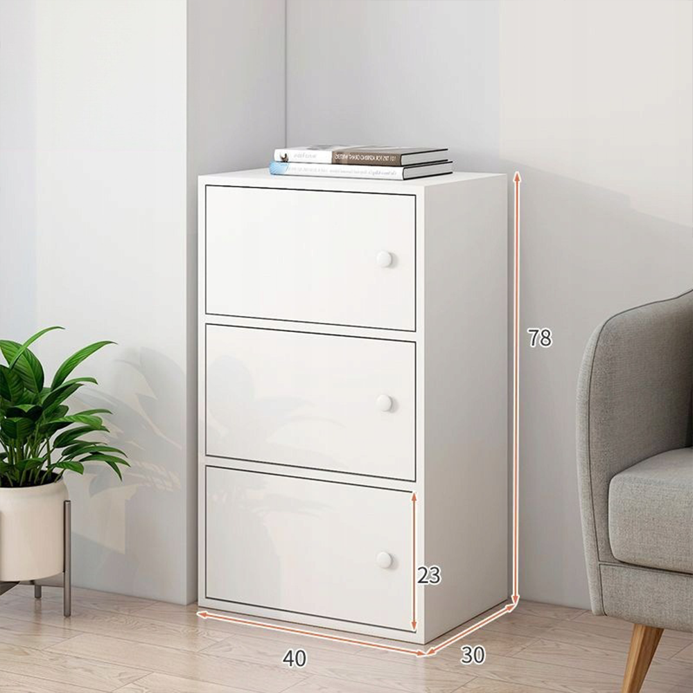 Commode blanche minimaliste au style scandinave – 78 x 30 x 40 cm