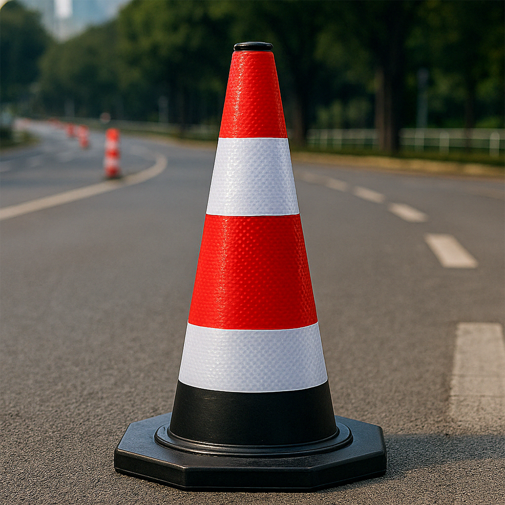 Cône de signalisation réfléchissant et flexible – 40 cm – Sécurité optimale pour la circulation et les chantiers.