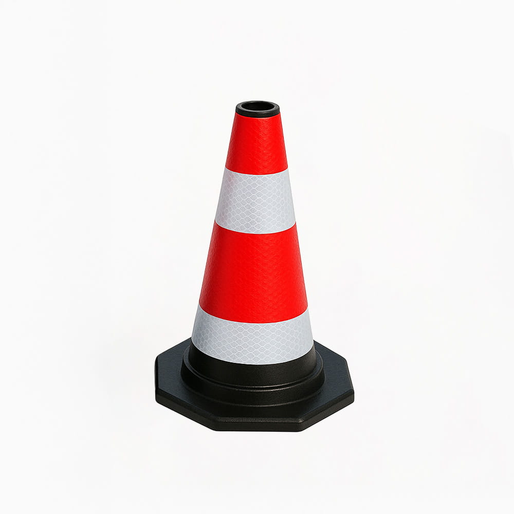 Cône de signalisation réfléchissant et flexible – 40 cm – Sécurité optimale pour la circulation et les chantiers.