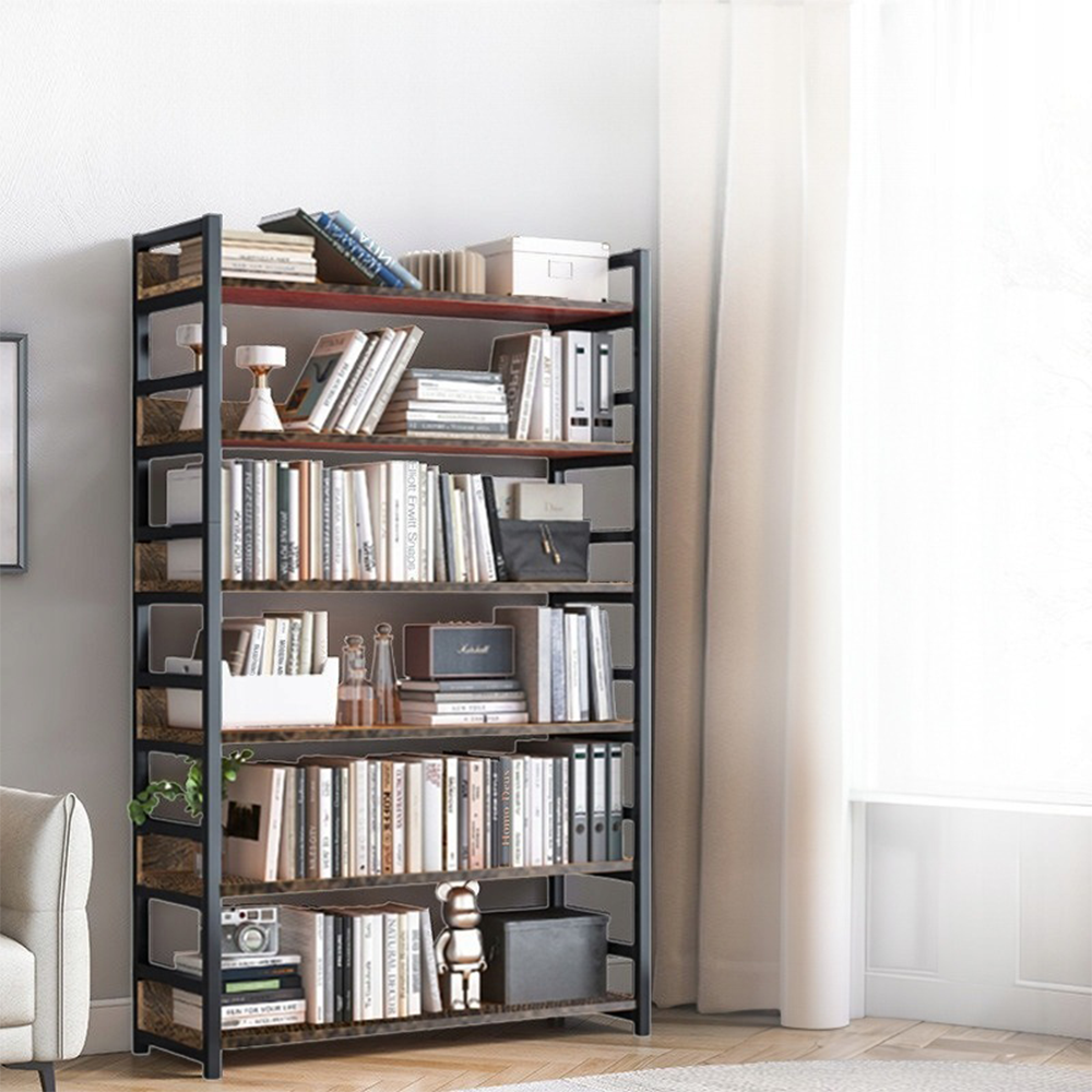 Étagère rustique de style industriel en métal et bois – 174 × 80 × 30 cm, avec 6 étagères