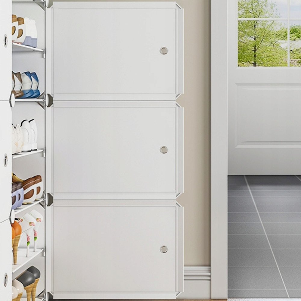 Meuble à chaussures modulaire blanc pour entrée et dressing – élégant et multifonctionnel
