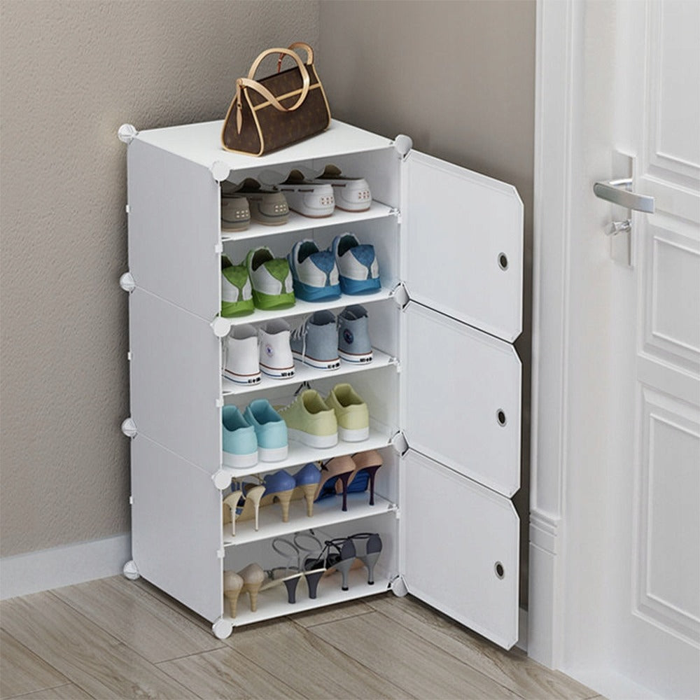 Meuble à chaussures modulaire blanc pour entrée et dressing – élégant et multifonctionnel