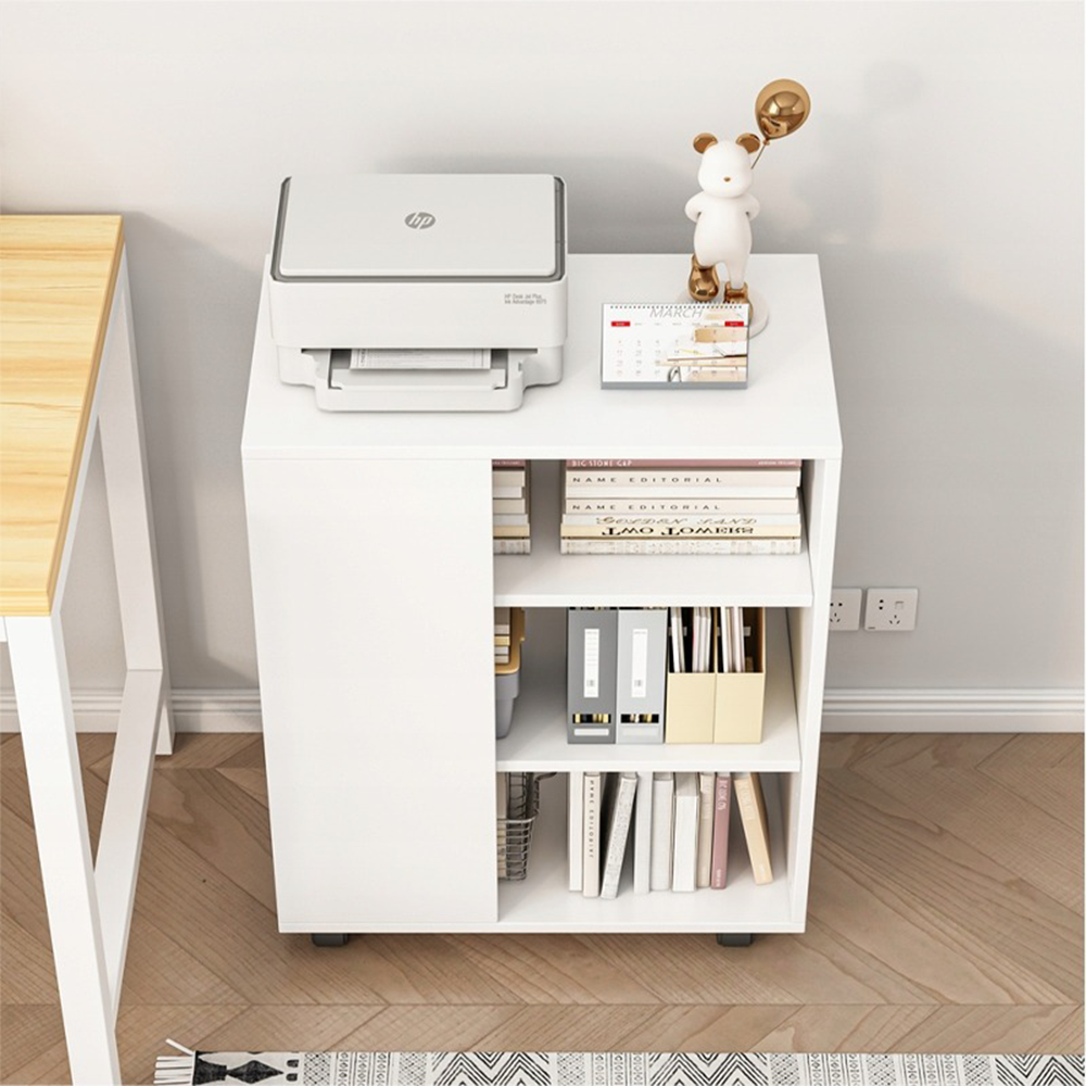 Armoire blanche 60 cm – design moderne de style loft, idéale pour le bureau ou le télétravail.