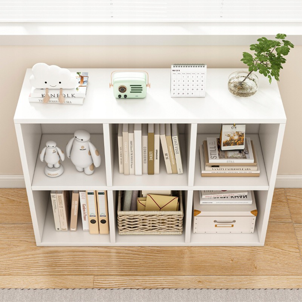 Étagère ouverte blanche KALAX 2x3 – Rangement moderne en MDF, 90x30x60 cm
