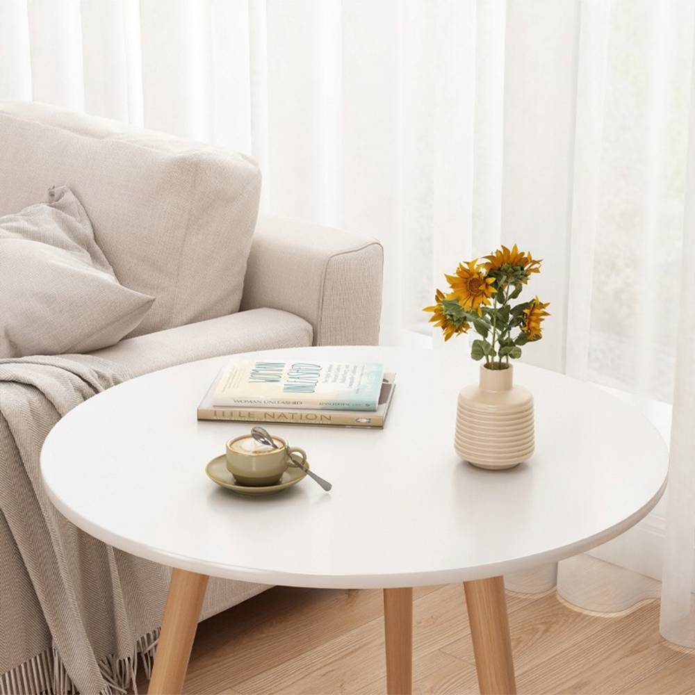 Table basse ronde 60x52 cm – style scandinave, élégance et design compact
