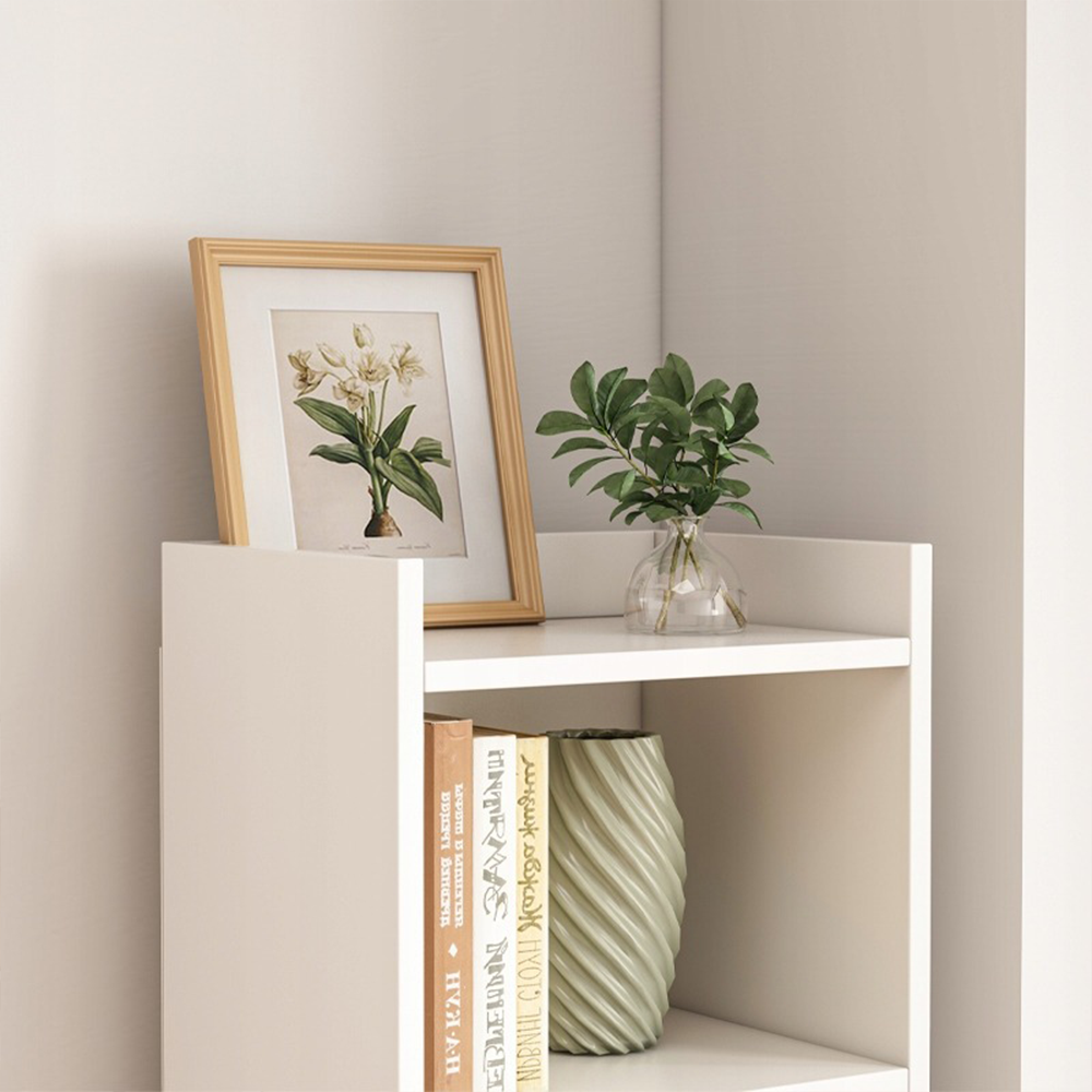 Étagère blanche avec 7 niveaux – 180x40x30 cm – bibliothèque verticale au style minimaliste