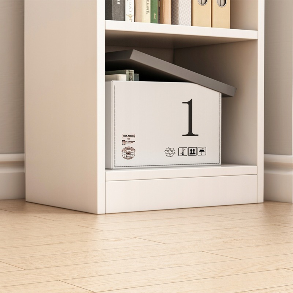 Étagère blanche avec 7 niveaux – 180x40x30 cm – bibliothèque verticale au style minimaliste