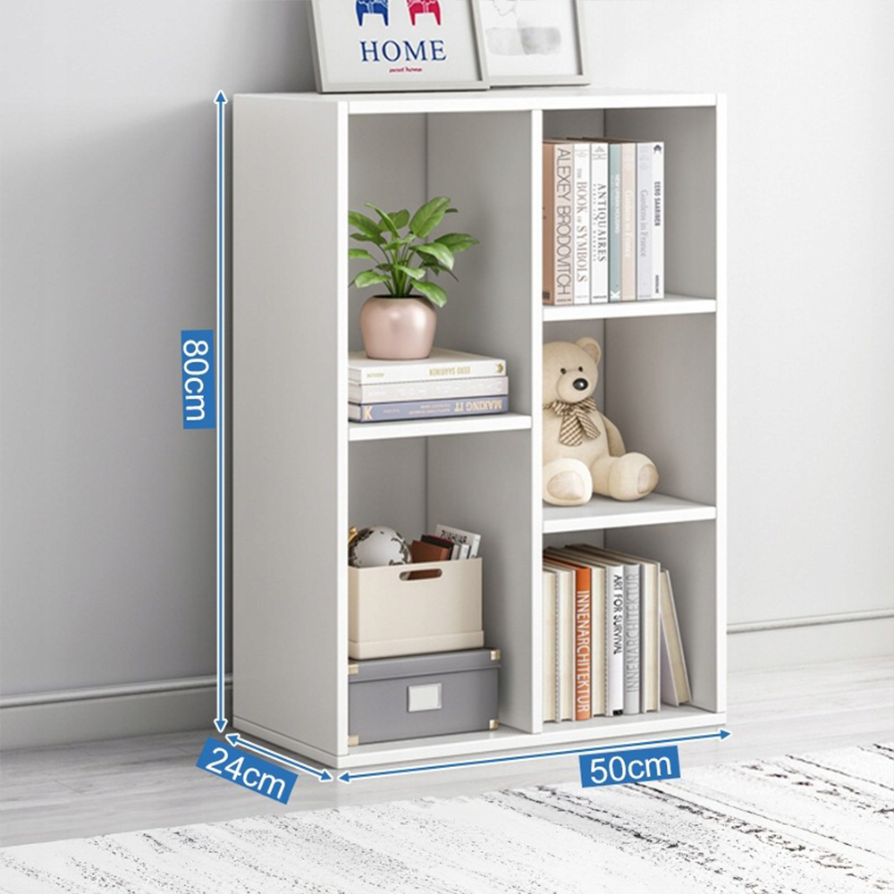 Étagère blanche 80x50 cm – Bibliothèque ouverte de style scandinave, idéale pour les livres et les objets de décoration.