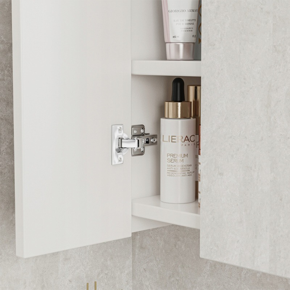Armoire de salle de bain murale avec triple miroir, 60 cm – moderne et pratique, blanche