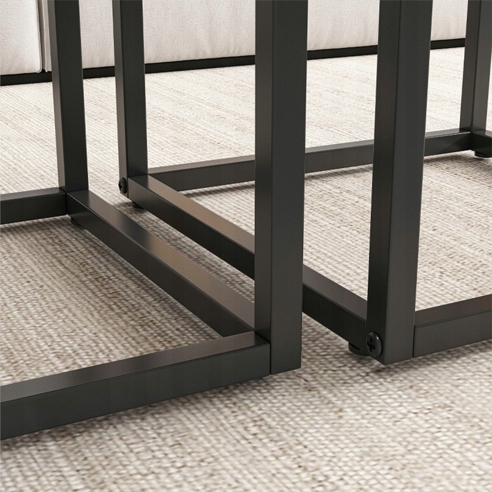 Ensemble de 2 tables basses style loft rustique – 50x50 cm & 45x45 cm – design industriel moderne