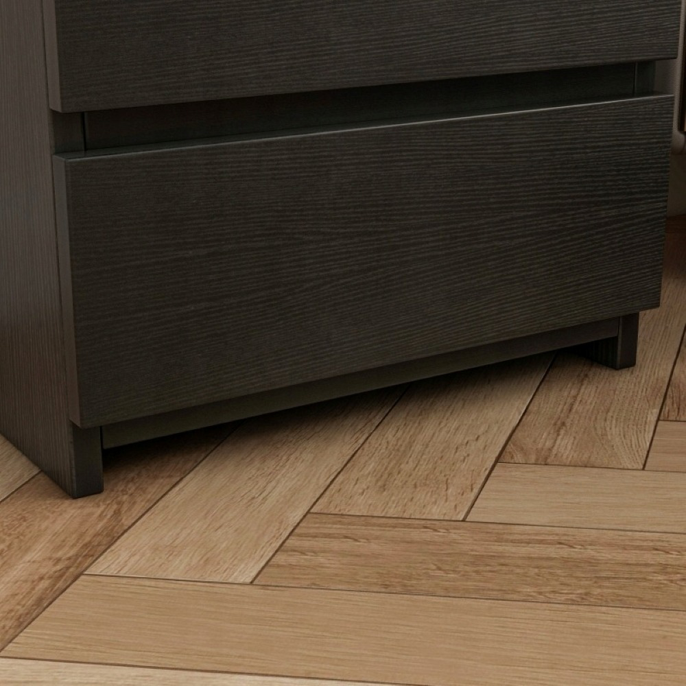 Table de chevet noire 40x32x59 cm avec 2 tiroirs – design moderne, idéale pour la chambre à coucher