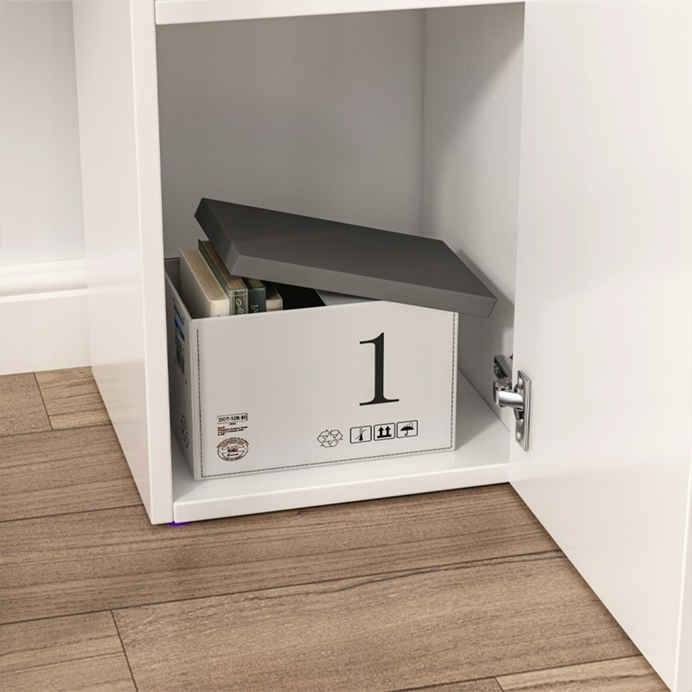 Meuble blanc avec tiroir, style scandinave – 30x85x30 cm