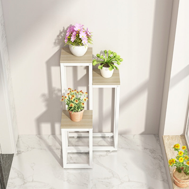 Support à plantes blanc – 67 cm – Style loft à 3 niveaux
