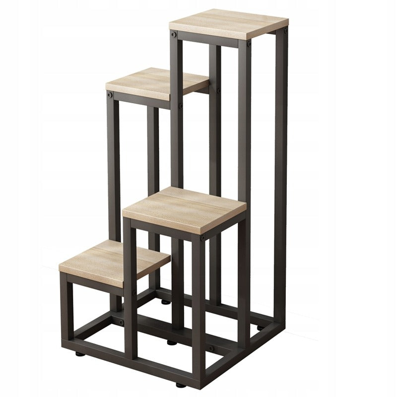 Support à plantes en métal à 4 niveaux – Porte-fleurs élégant au style loft