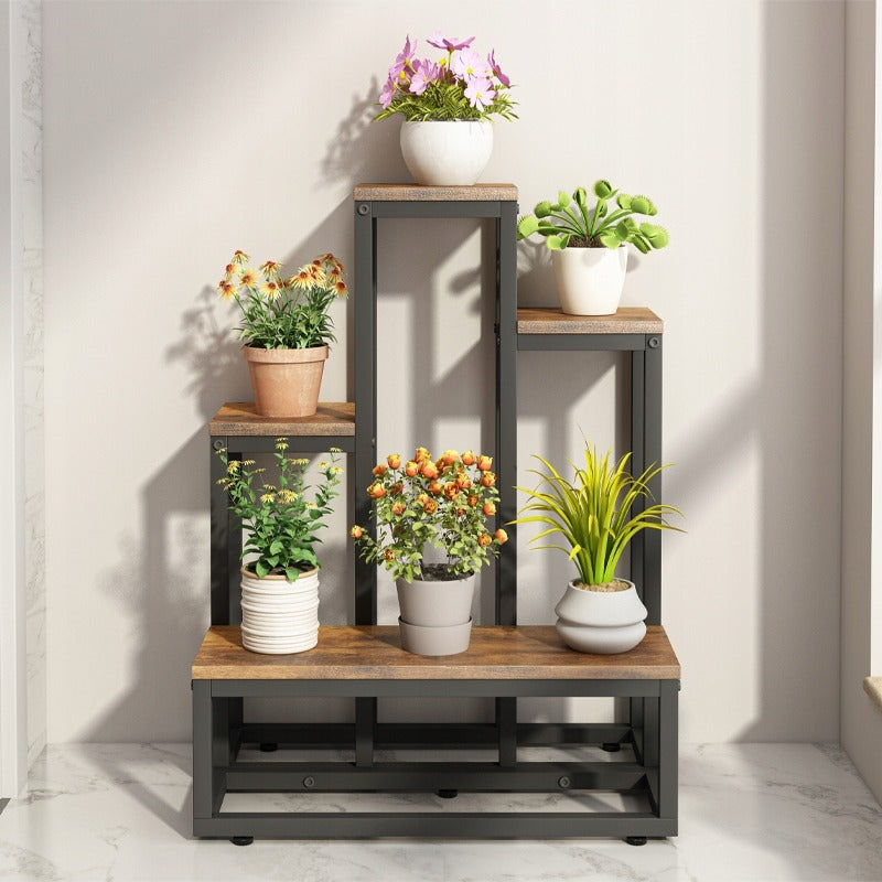 Étagère à plantes rustique – 67 cm de haut, style loft / industriel