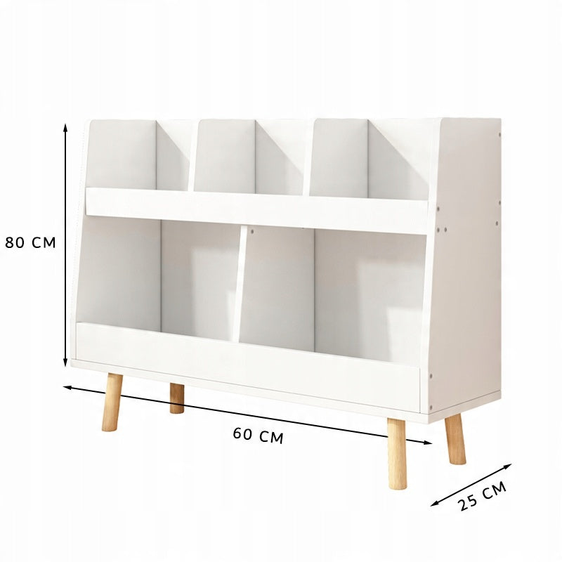 Étagère pour livres et journaux pour enfants – meuble à jouets type bibliothèque 60 cm