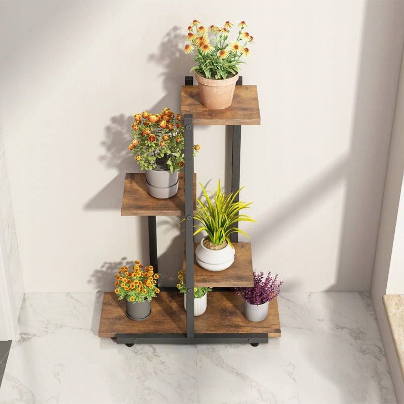 Support à plantes style loft rustique – étagère à plantes pour pots de fleurs