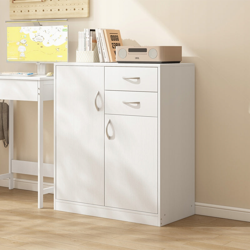 Commode moderne avec tiroirs et étagères style loft blanc armoire avec portes 74 cm
