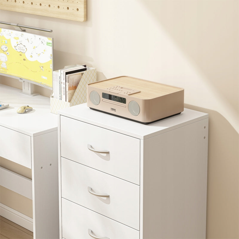 Étagère moderne avec 4 tiroirs style loft commode blanche meuble de bureau grand 85 cm