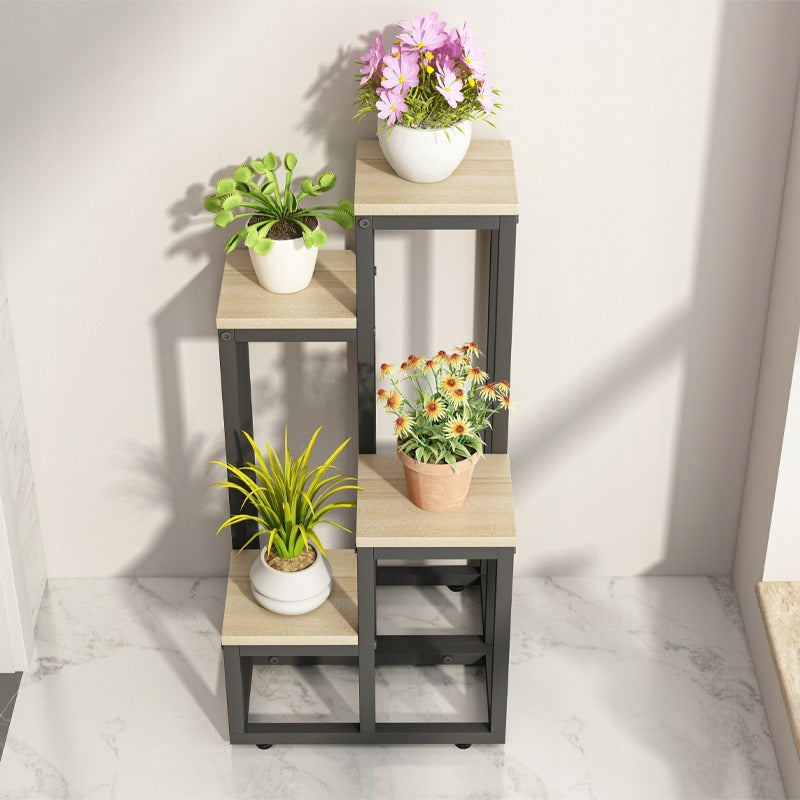 Support à plantes en métal à 4 niveaux – Porte-fleurs élégant au style loft