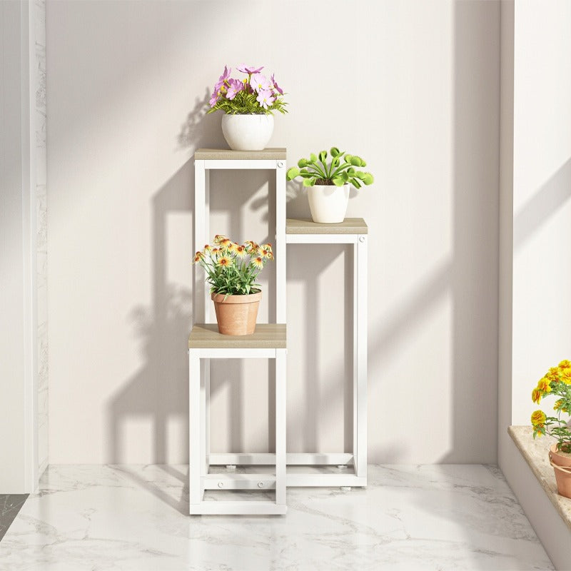 Support à plantes blanc – 67 cm – Style loft à 3 niveaux