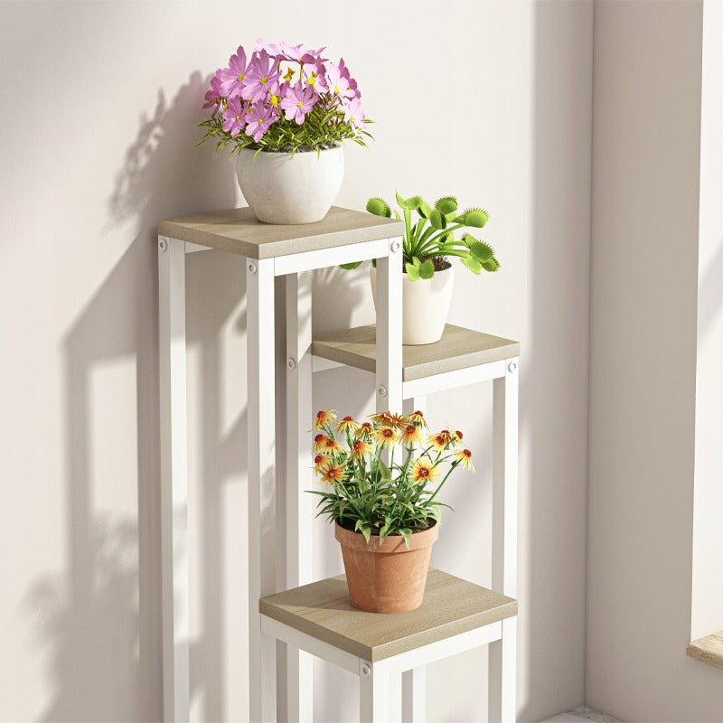 Support à plantes blanc – 67 cm – Style loft à 3 niveaux