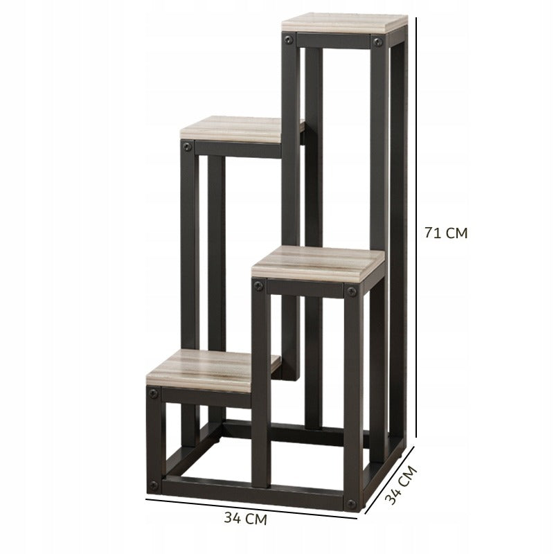 Étagère à plantes en métal – 4 niveaux, style moderne et loft