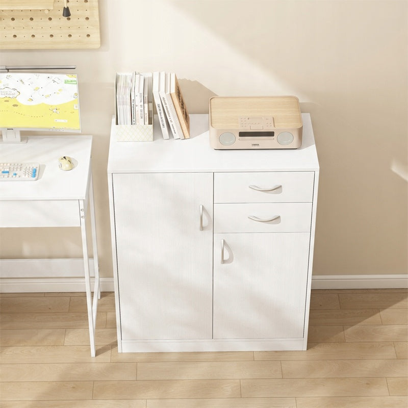 Commode moderne avec tiroirs et étagères style loft blanc armoire avec portes 74 cm