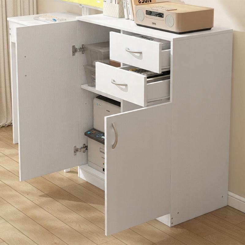 Commode moderne avec tiroirs et étagères style loft blanc armoire avec portes 74 cm