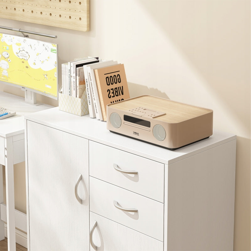 Commode moderne avec tiroirs et étagères style loft blanc armoire avec portes 74 cm
