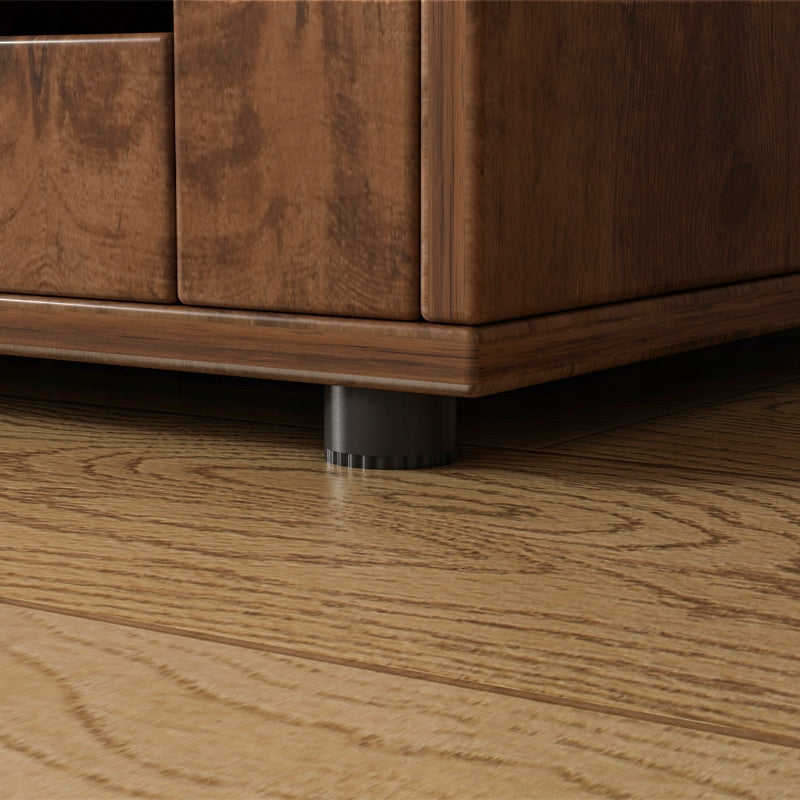 Commode rustique avec 4 tiroirs et espace de rangement derrière une porte à persiennes – 80 x 40 x 100 cm