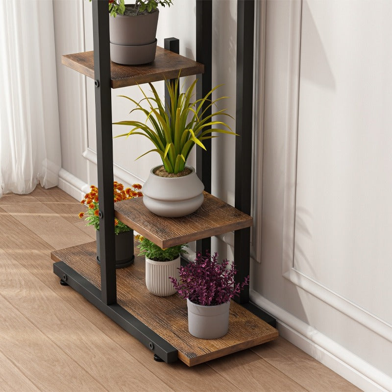 Support à plantes style loft rustique – étagère à plantes pour pots de fleurs