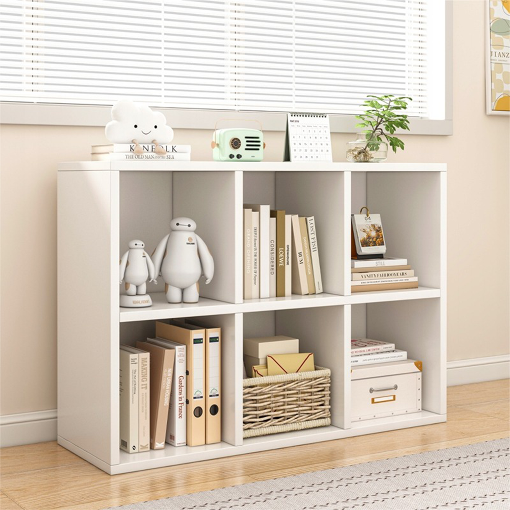 Étagère ouverte blanche KALAX 2x3 – Rangement moderne en MDF, 90x30x60 cm